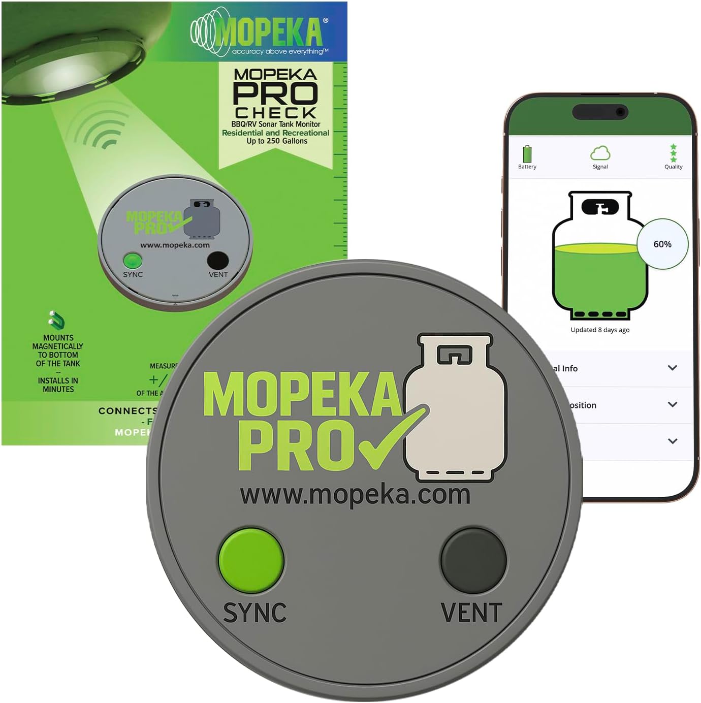 Mopeka Pro Check Sensor - Wireless Propane Tank Level Indicator
