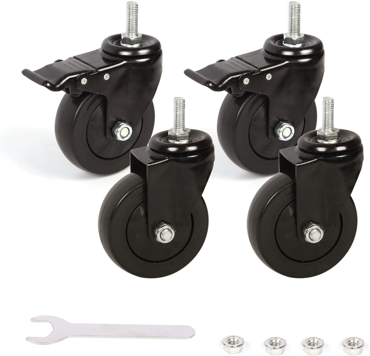 Caster Wheels Set of 4 Heavy Duty 4in Swivel Wheels for Trolleys