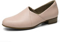 Women's Leather Slip-On Loafers Flats - Classic Comfort Work Shoes