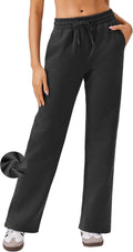 PINSPARK Womens Straight Leg Fleece Lined Sweatpants - Warm High