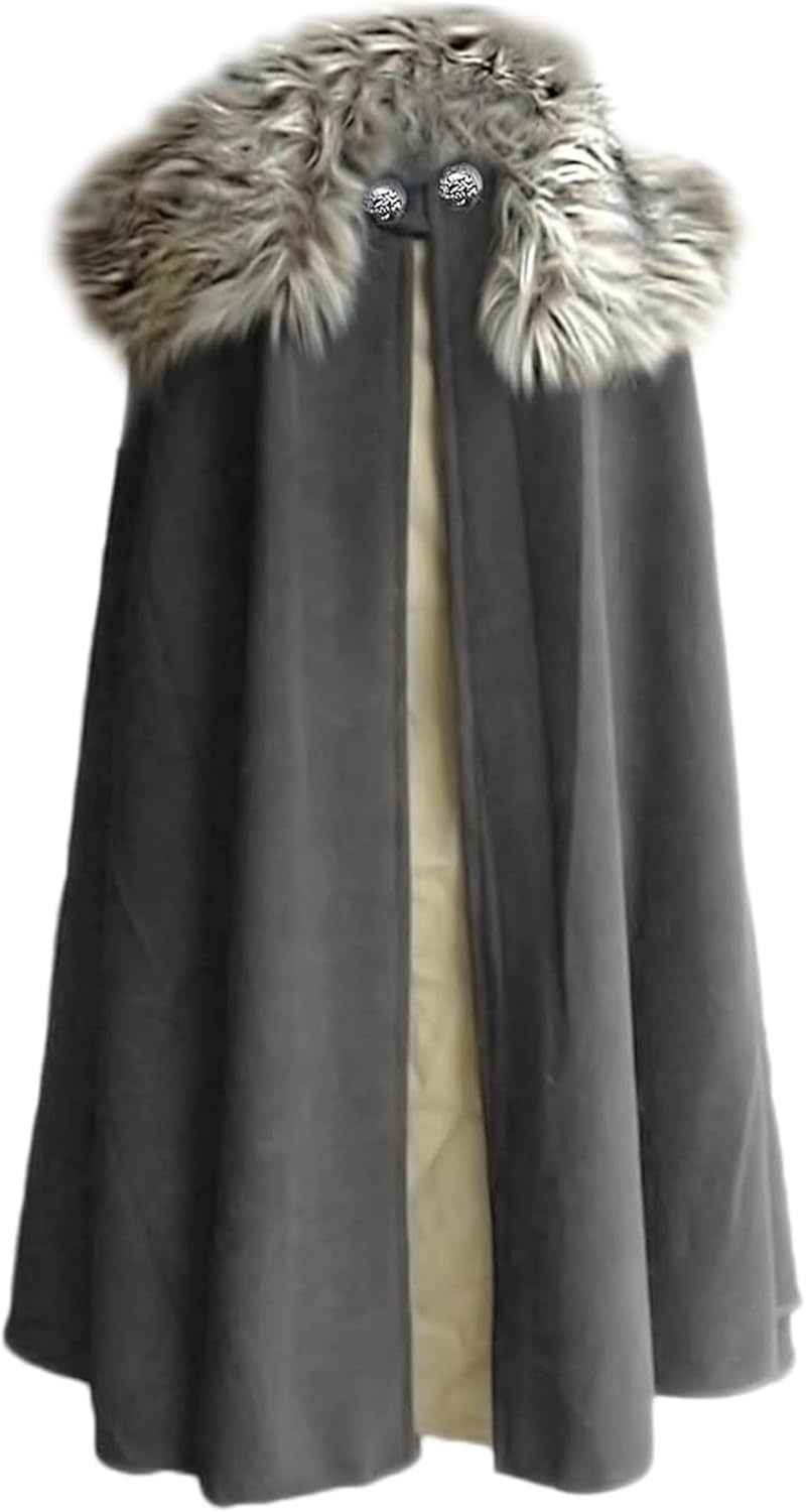Mens Medieval Viking Cloak Cape Cosplay Costume for Kings