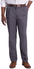 Haggar Iron Free Premium Khaki Classic Fit Pleat Front - Comfortable 3