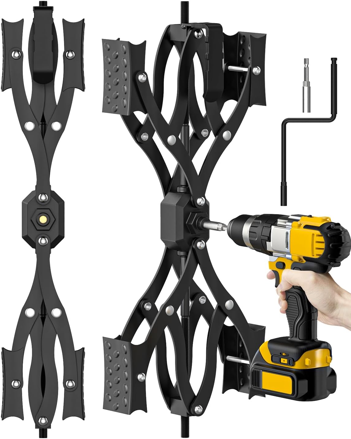 Black X-Shape Wheel Chocks Stabilizer XL for RVs and Trailers