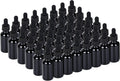 1 oz UV Resistant Dropper Bottle 48 Pack Black Glass Boston Bottles