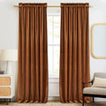 RYB HOME Room Darkening Velvet Curtains for Luxury Privacy