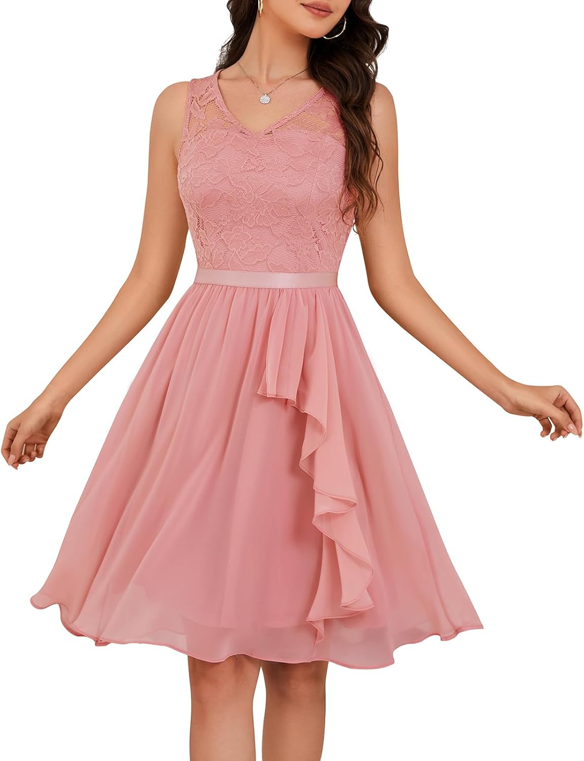 Elegant Women's Cocktail Party Dresses with Handkerchief Hem