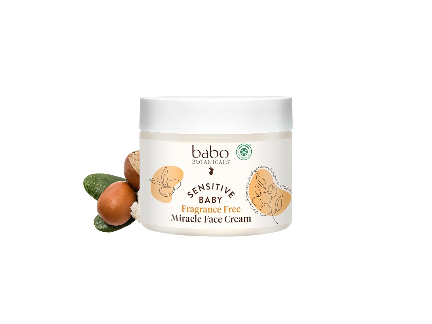Babo Botanicals Miracle Cream - Calendula, Shea Butter, Coconut Oil - Fragrance-Free - EWG Verified
