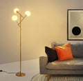 3 Globe Floor Lamp with 2700K Warm Light - Mid Modern Gold