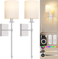 27 Inch Battery Operated Wall Sconces Set of 2 with Remote Control