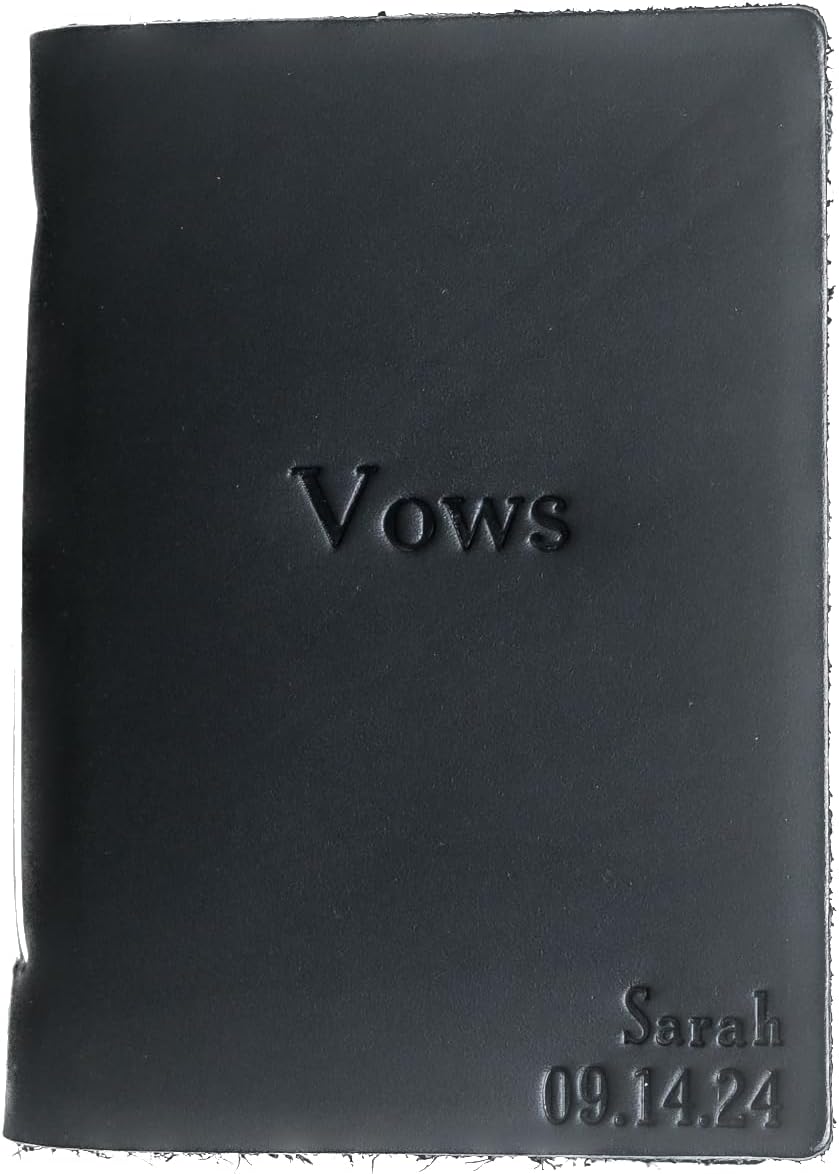 Ox & Pine Leather Wedding Vow Book Keepsake for Your Special Day