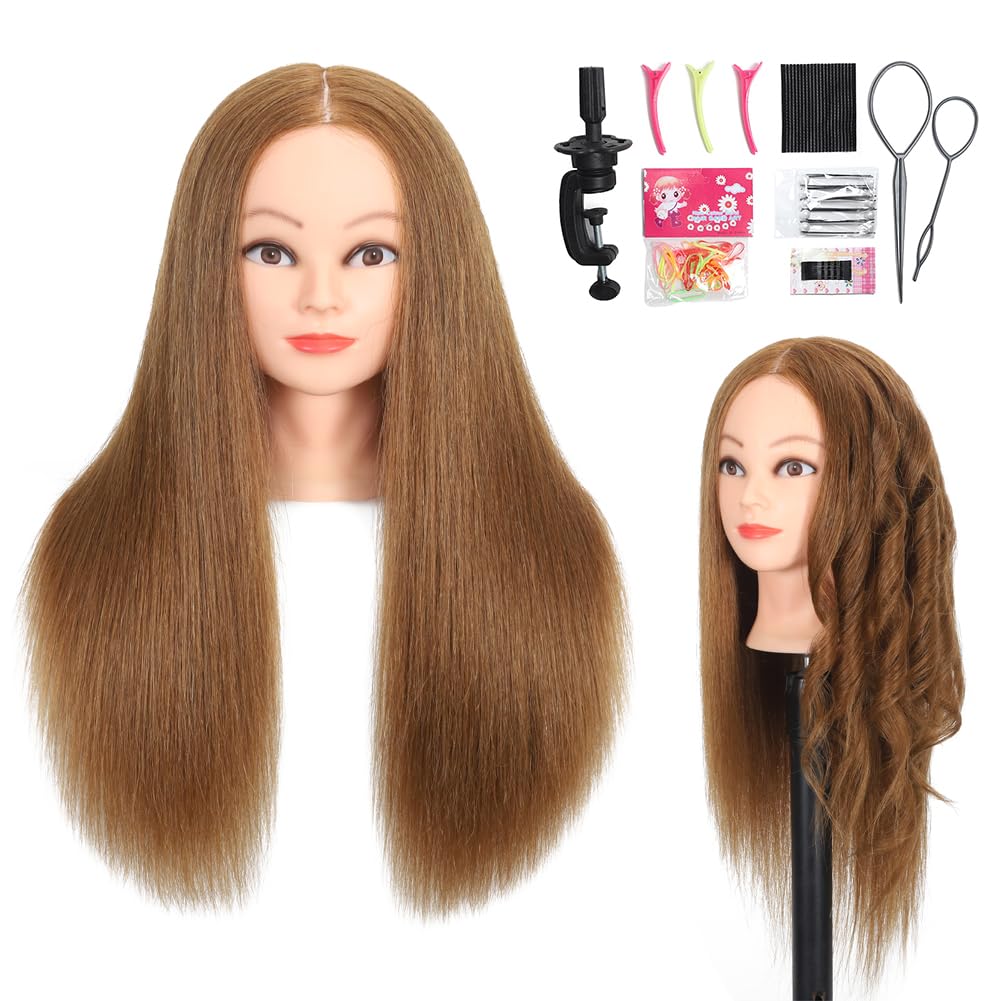 Human Hair Mannequin Head for Cosmetology Practice and Styling