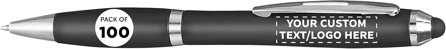 Custom Plastic Stylus Pens Set of 100 for Office and Events