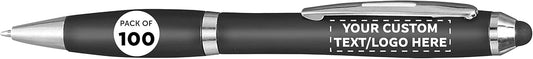 Custom Plastic Stylus Pens Set of 100 for Office and Events