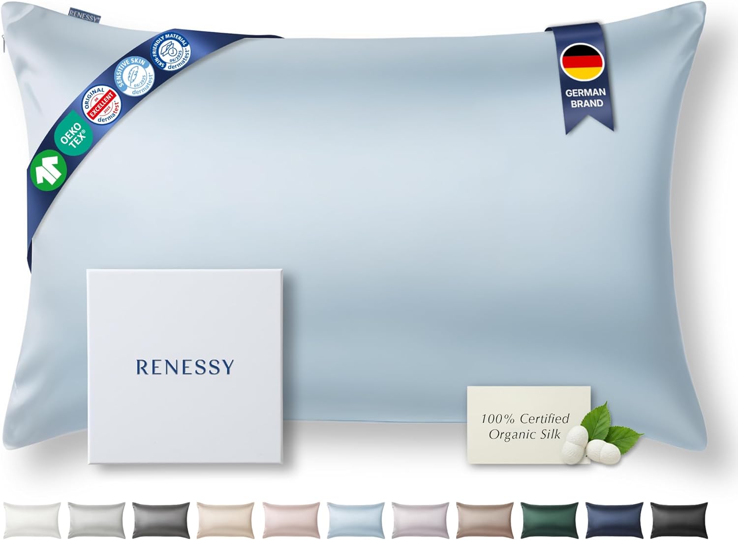 Premium Silk Pillowcase for Hair & Skin - 100% Organic Mulberry