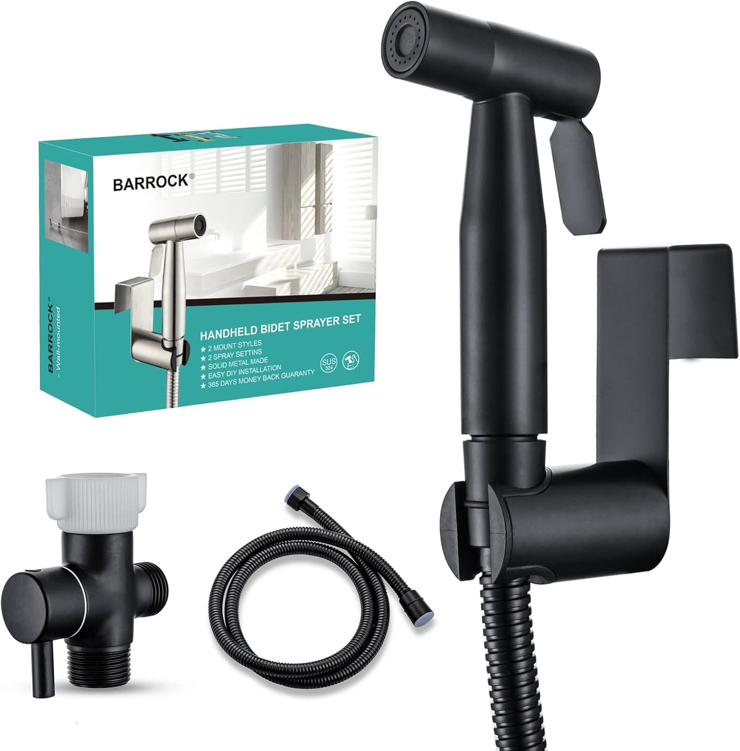 BARROCK Bidet Sprayer Set for Toilets - Adjustable Pressure Duo
