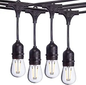 24ft LED Vintage Edison Outdoor String Lights for Ambiance