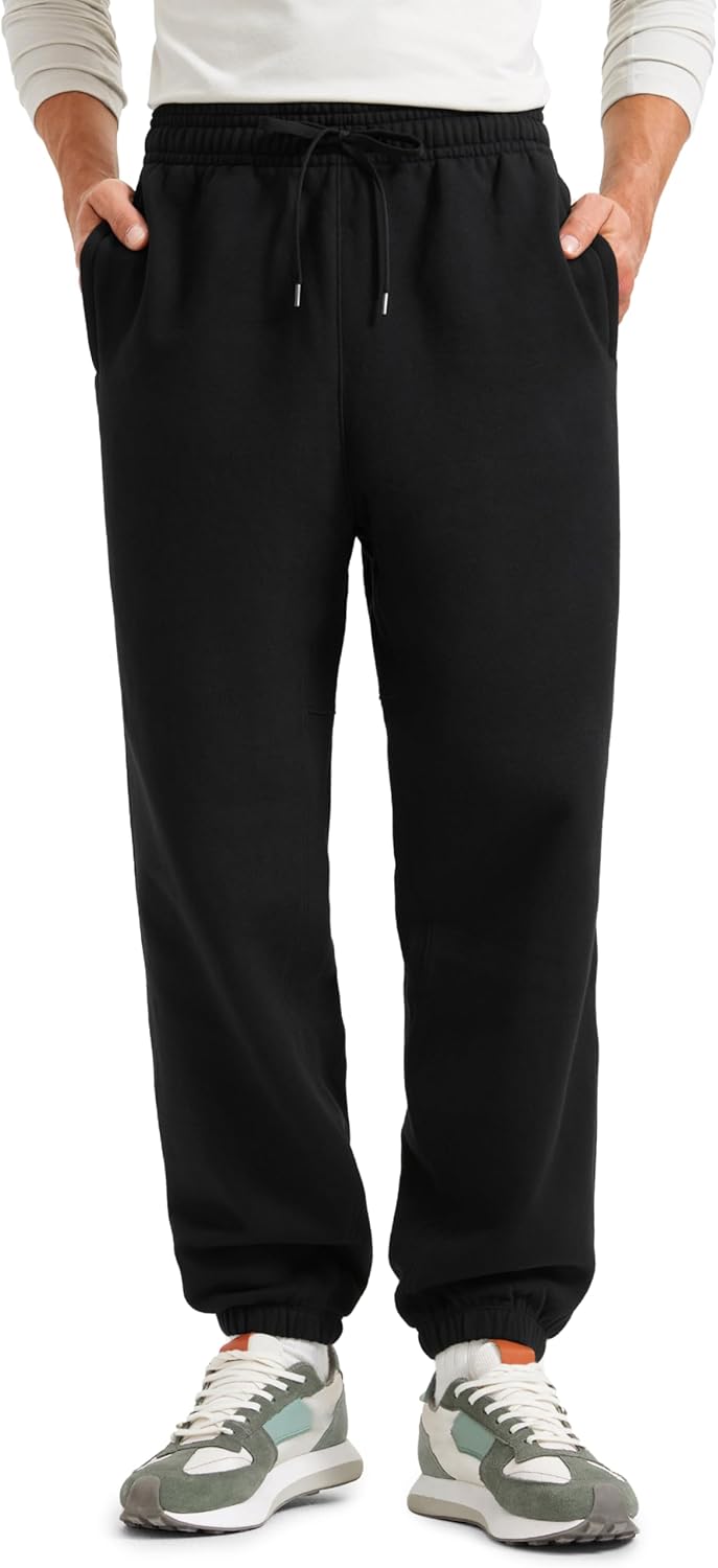 CRZ YOGA Cotton Fleece Lined Relaxed Sweatpants for Men