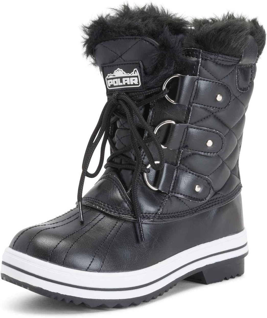 POLAR Womens Snow Boot Quilted Short Winter Waterproof Boots
