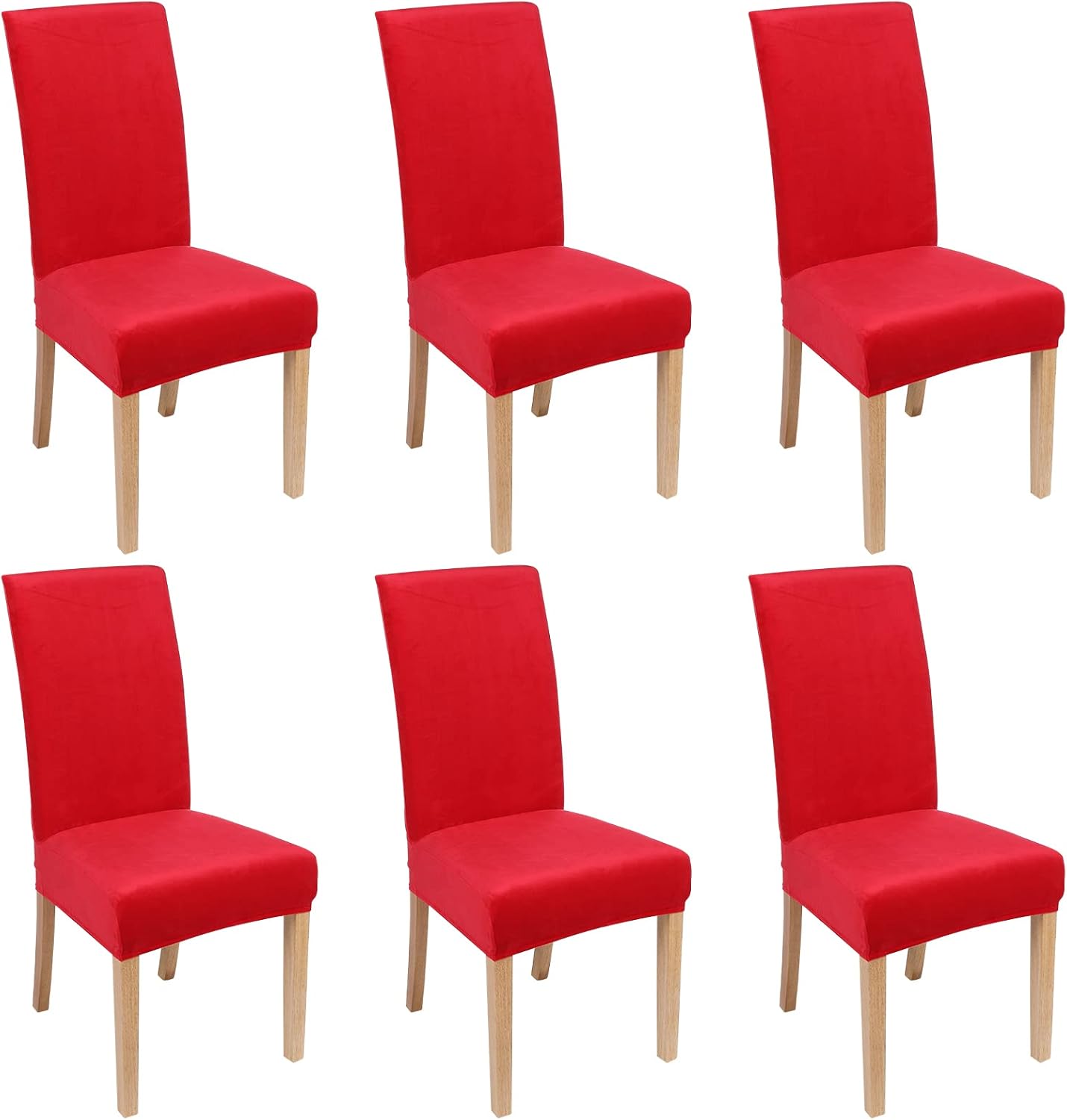 Smiry Velvet Stretch Chair Covers for Dining Room Set of 6