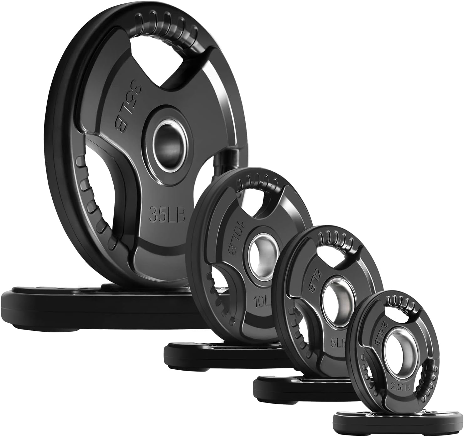 RitFit Olympic Rubber Grip Plates for Weightlifting and Strength