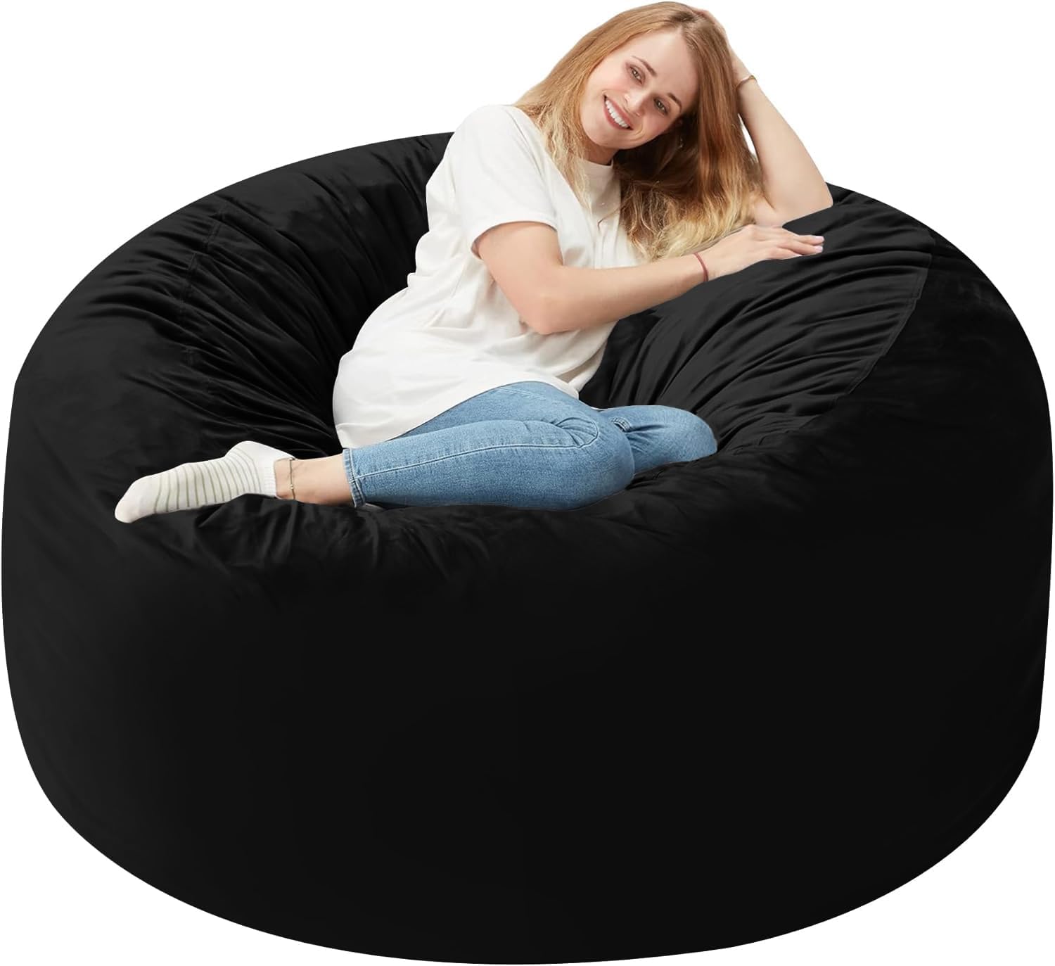 Memory Foam Filled Bean Bag Chair: Luxurious Comfort in Black!