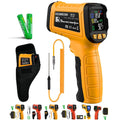 Infrared Thermometer Gun -58F to 2732F with K-Type Probe - Fast