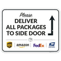 Package Delivery Sign 18x24 in Aluminum - Deliver to Side Door