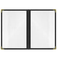 25 Pack Menu Covers 5.5in x 8.5in - Heavy-Duty Black Vinyl