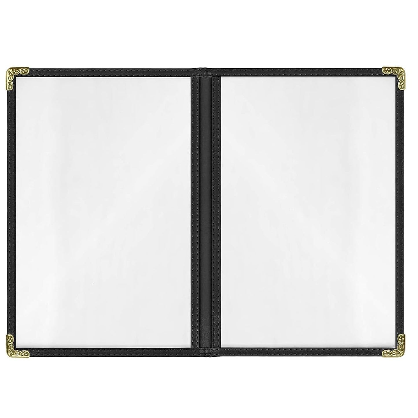 25 Pack Menu Covers 5.5in x 8.5in - Heavy-Duty Black Vinyl