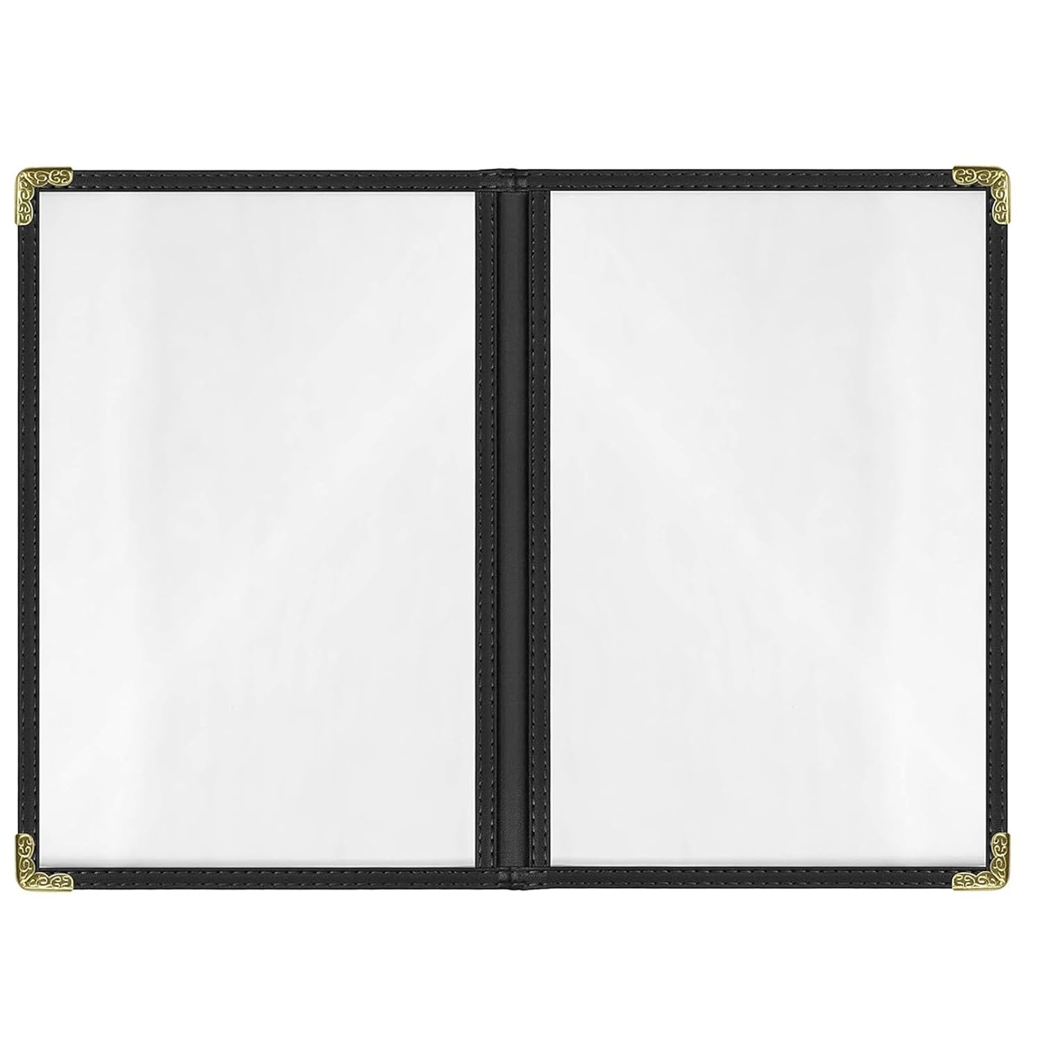 25 Pack Menu Covers 5.5in x 8.5in - Heavy-Duty Black Vinyl
