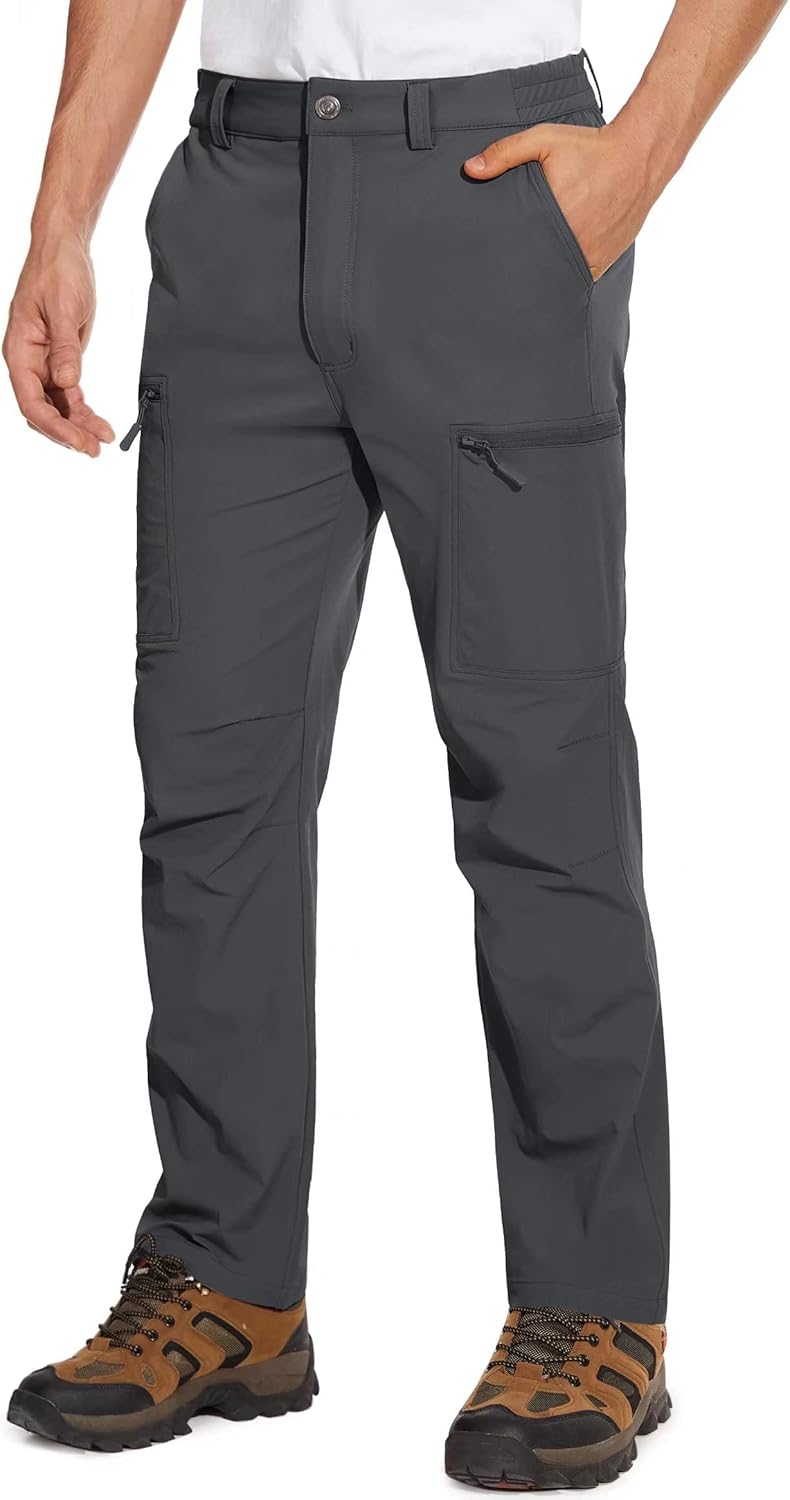 MAGCOMSEN Men's Hiking Pants: Lightweight, Water Resistant, 6 Pockets