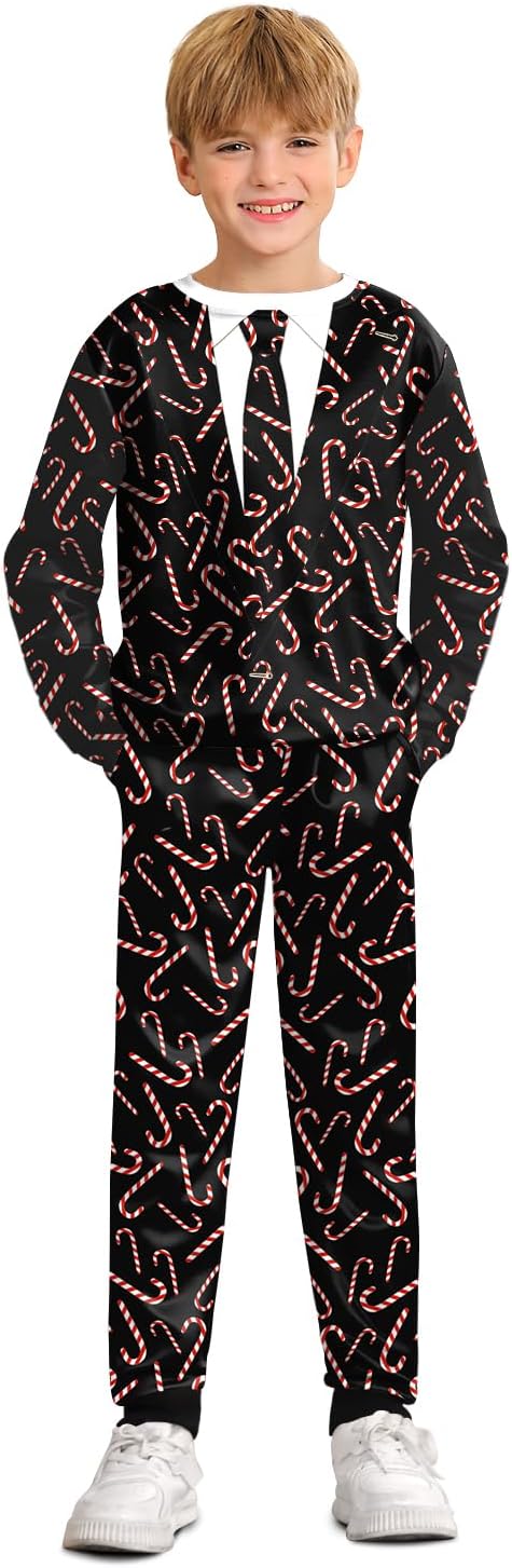 BesserBay Boys Funny Ugly Christmas 2 Piece Set for Kids