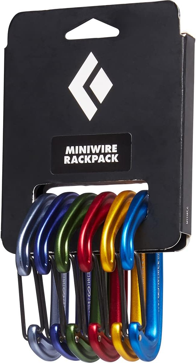 Black Diamond Miniwire Rackpack 6-Pack Carabiners for Climbing