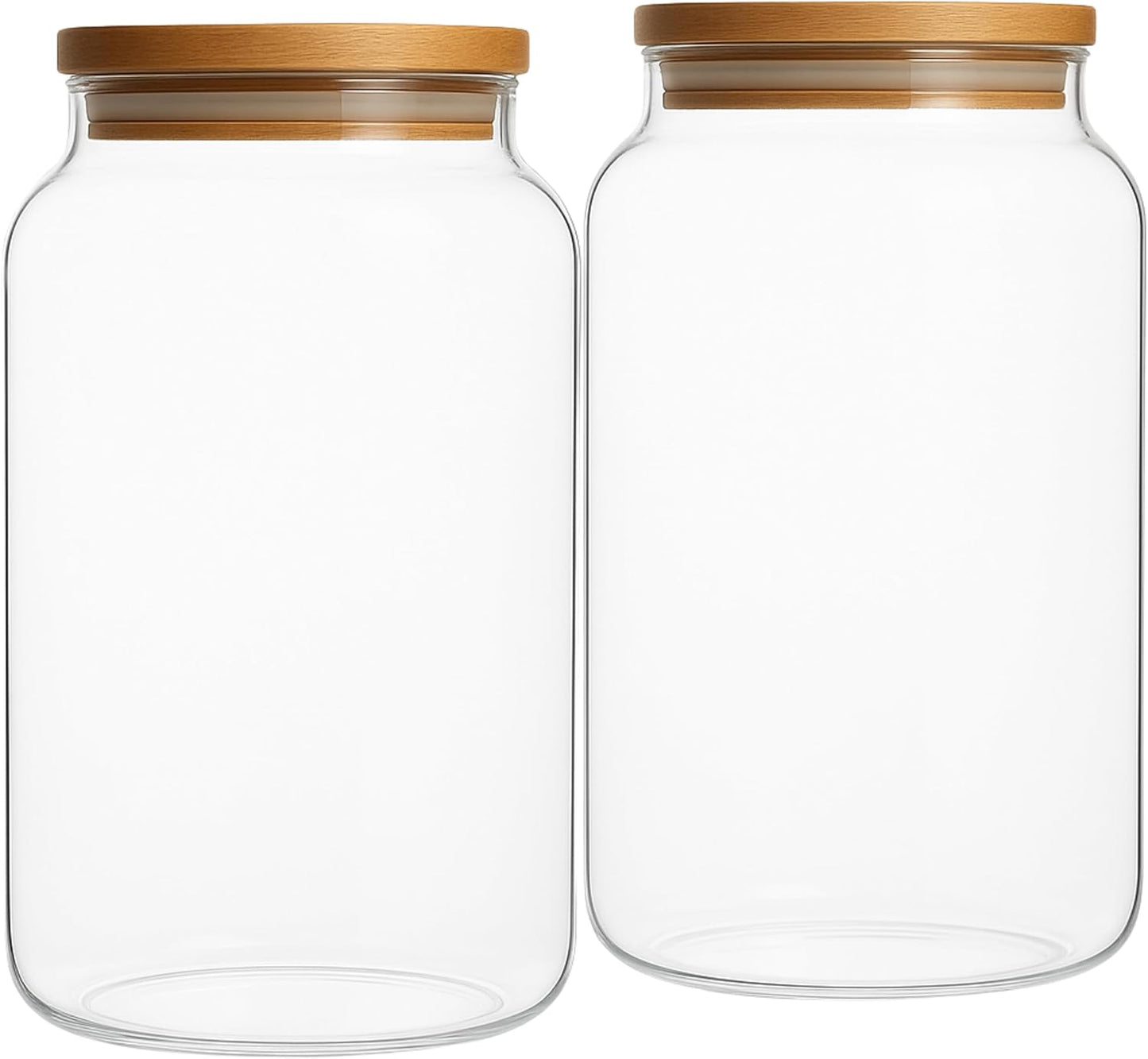 Large 1 Gallon Glass Jar with Airtight Bamboo Lid for Storage
