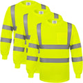 High Visibility Long Sleeve Safety Shirt for Men - Class 3 Visibility