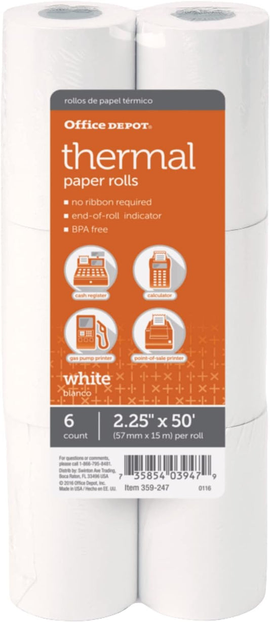 Efficient 6-Pack Thermal Paper Rolls - Stay Stocked & Organized!