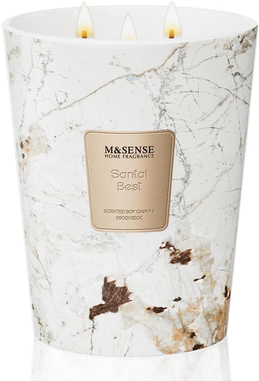 M&SENSE Santal Scented Candles for Home - Relaxing Aromatherapy