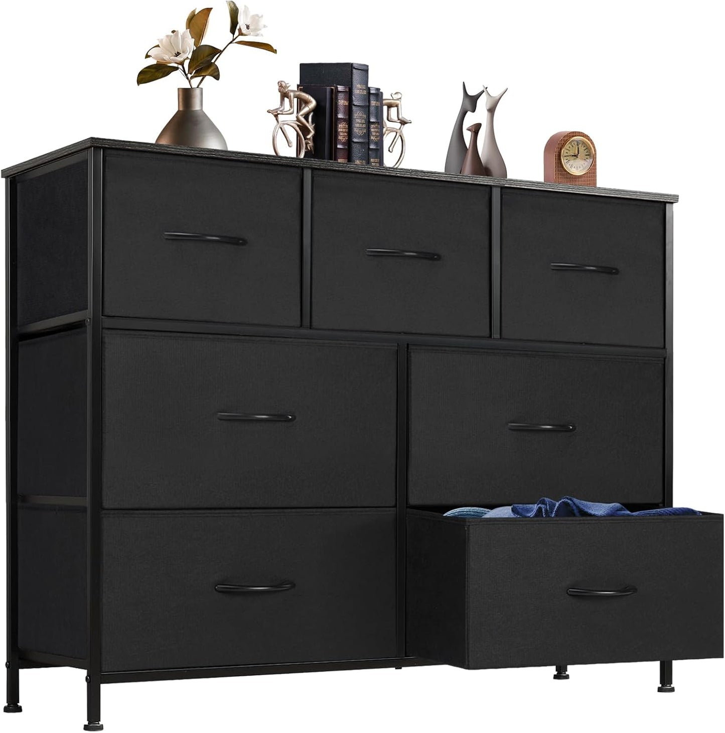 DUMOS Dresser for Bedroom with 7 Drawers and Fabric Bins