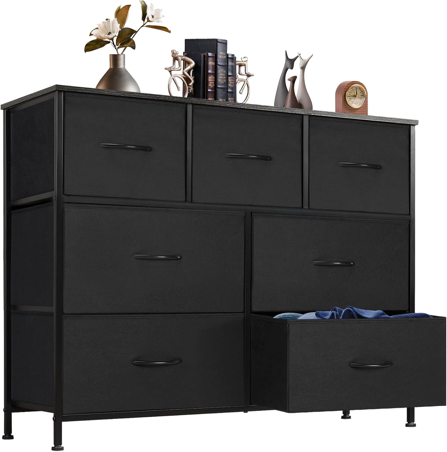 DUMOS Dresser for Bedroom with 7 Drawers and Fabric Bins