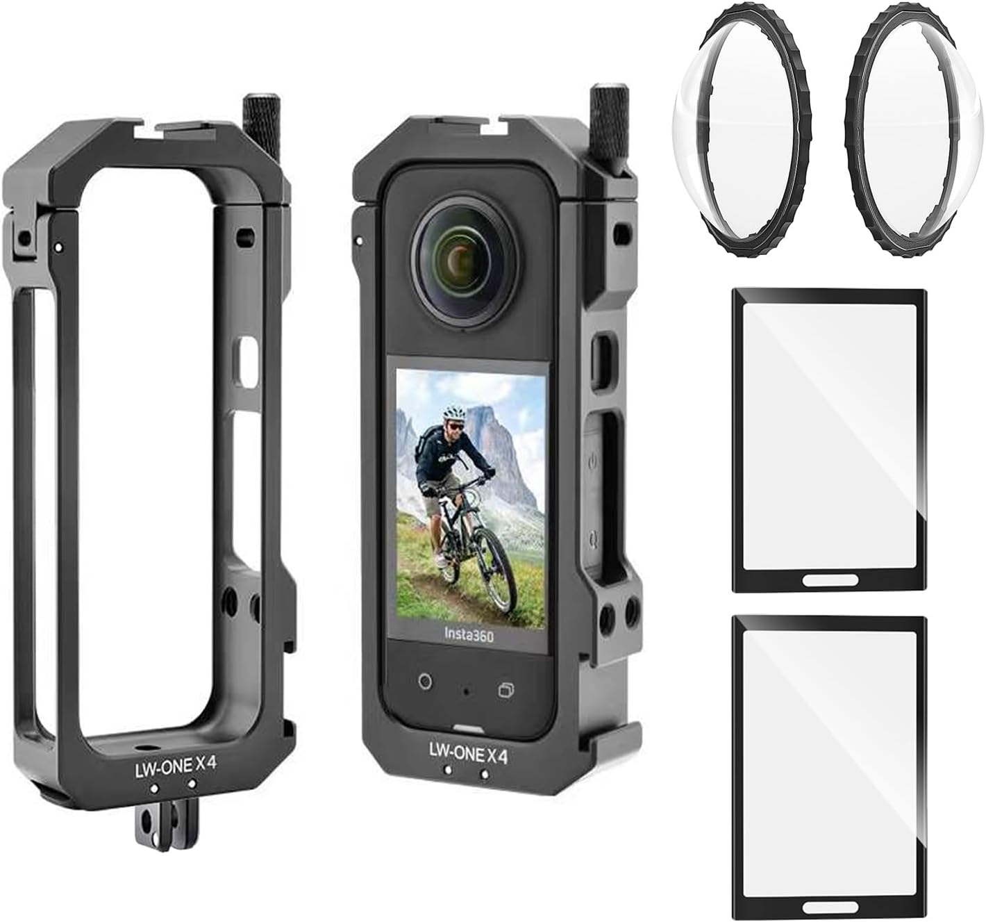 Insta 360 X4 Aluminum Frame Cage Case with Lens Guard Set