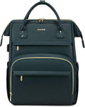 Leather Laptop Backpack for Women 15.6 in - Durable Travel Work Bag