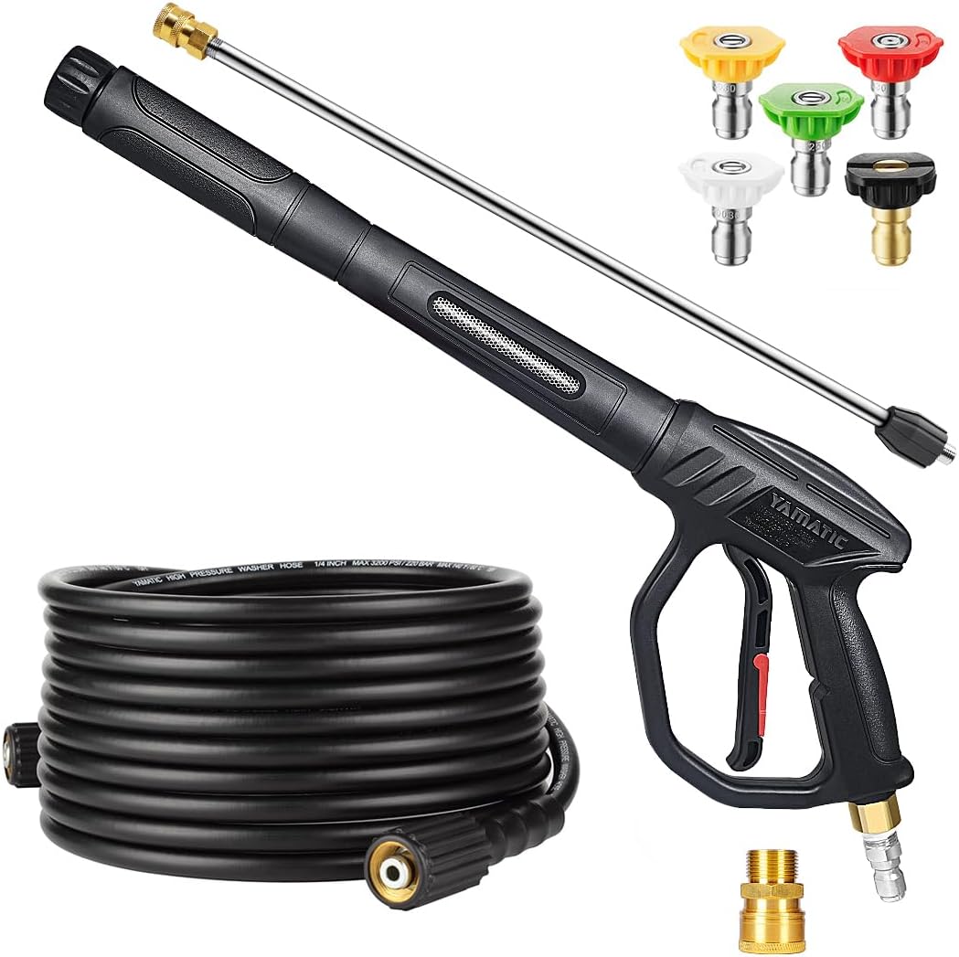 YAMATIC Pressure Washer Gun and Hose 25FT for High Power Cleaning