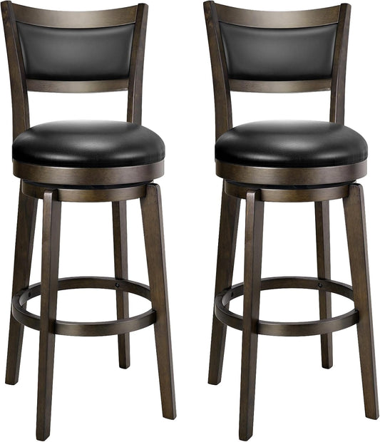 PrimeZone Swivel Bar Stools Set of 2 for Kitchen Island Use