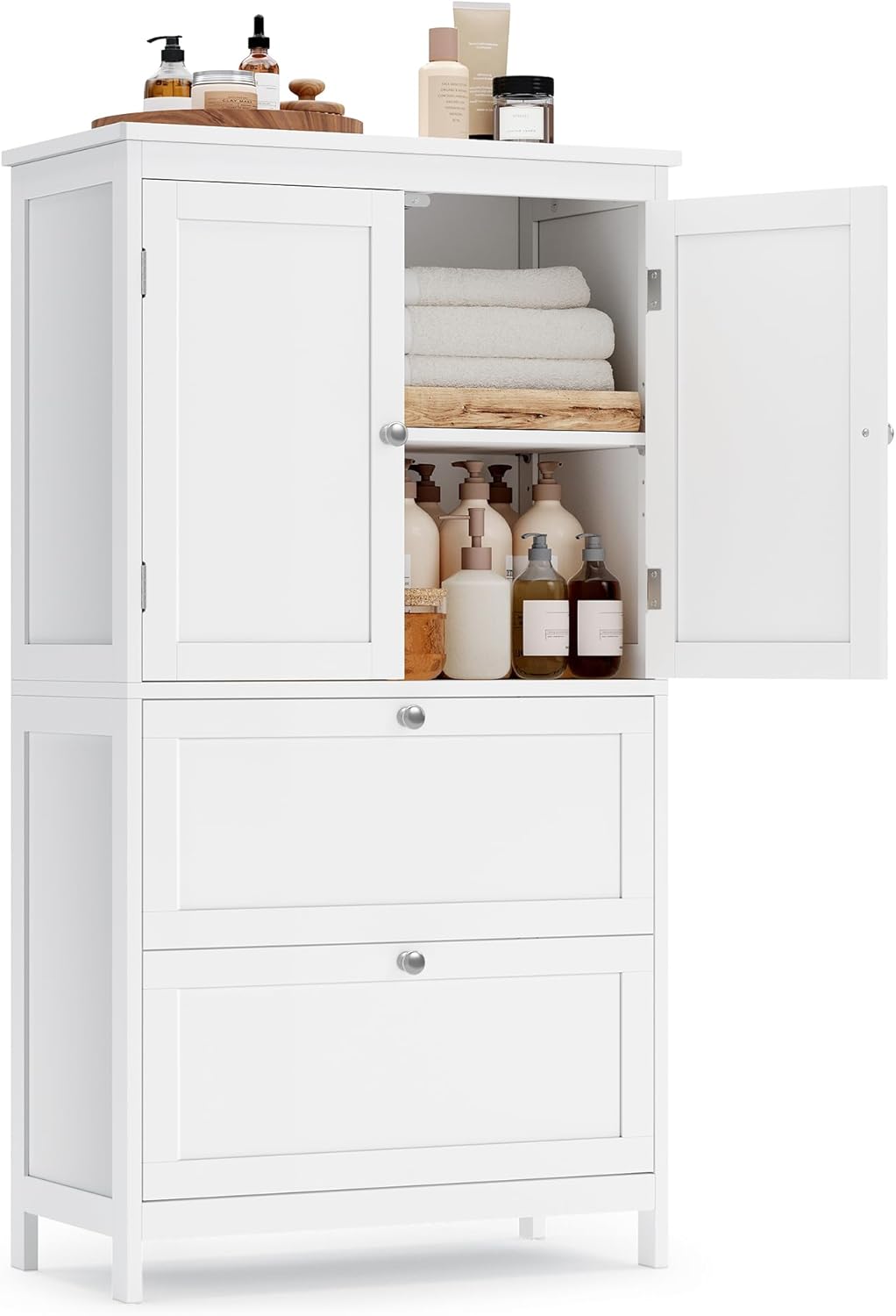 VASAGLE Floor Storage Cabinet with 2 Drawers and 2 Doors