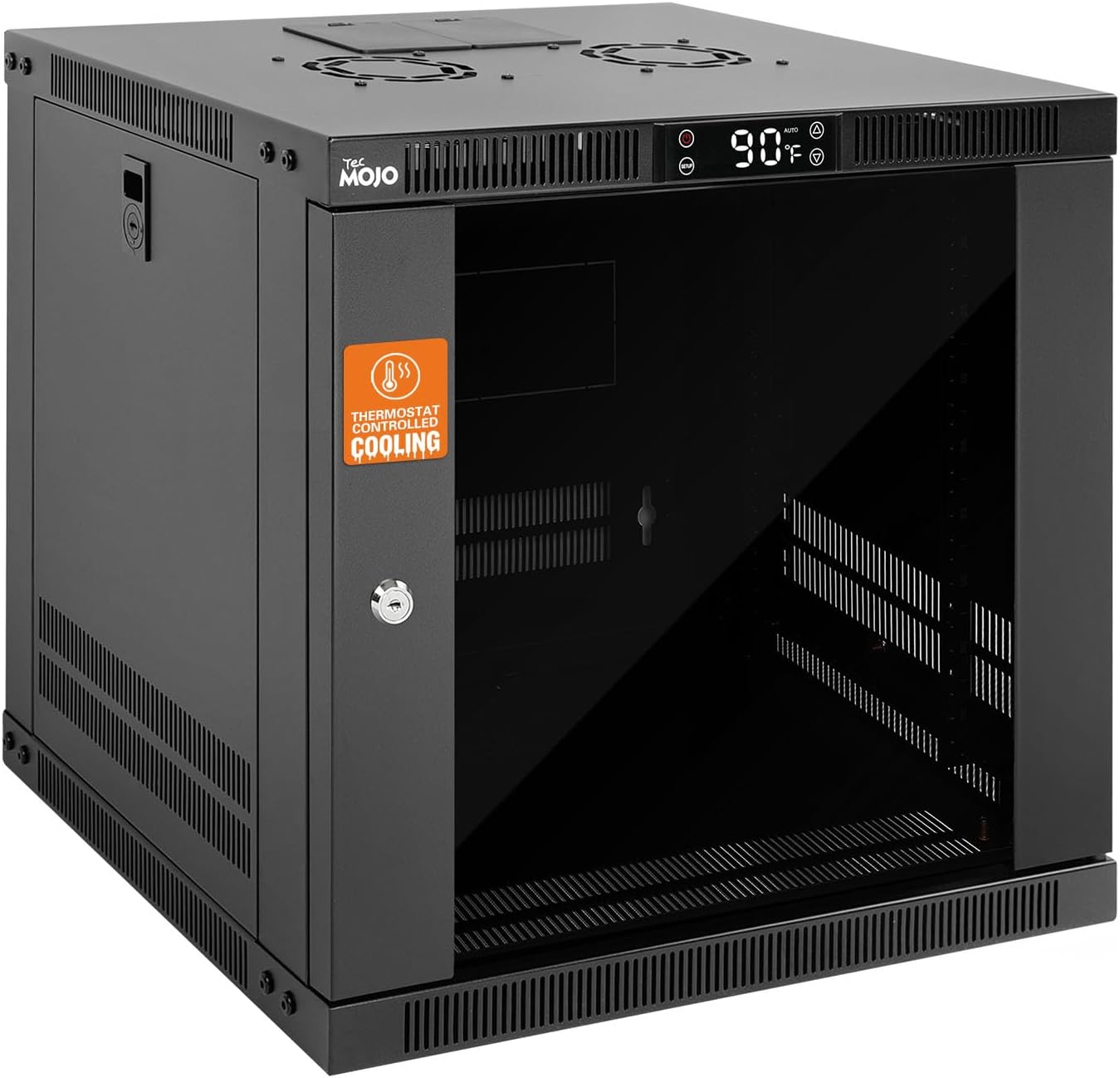 Tecmojo 9U Wall Mount Rack with Thermostat for Equipment