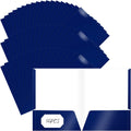 Jutom 50 Pcs 2 Pocket Glossy Paper Folders Letter Size - Organize