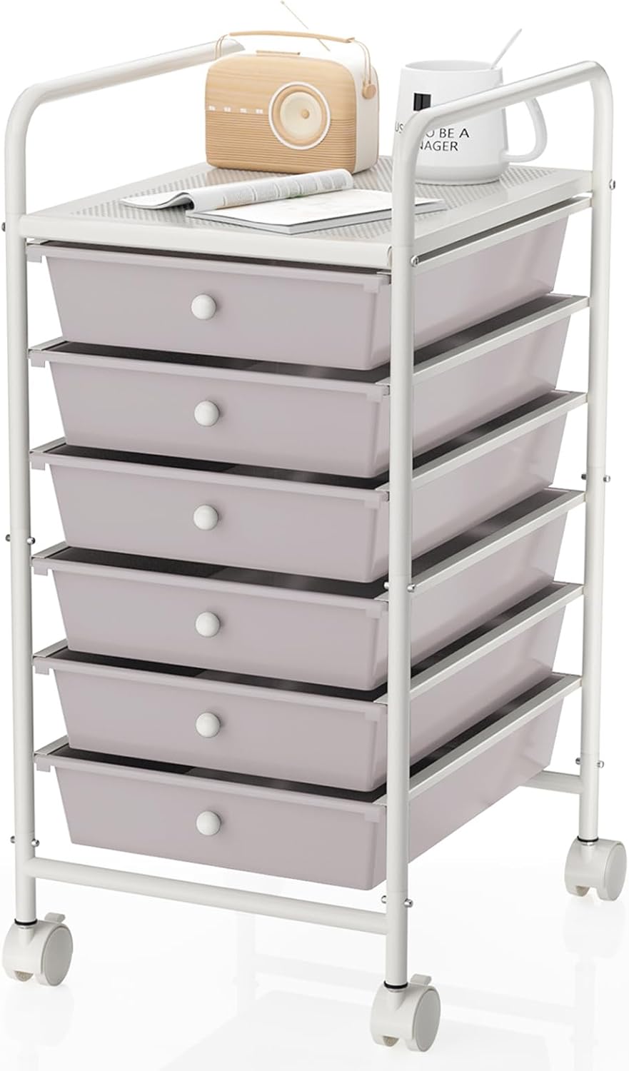 6-Tier Utility Cart with 6 Drawers for Home and Office Use