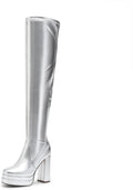 DREAM PAIRS Women's Over The Knee Platform Boots - Y2K Chunky Heels 4