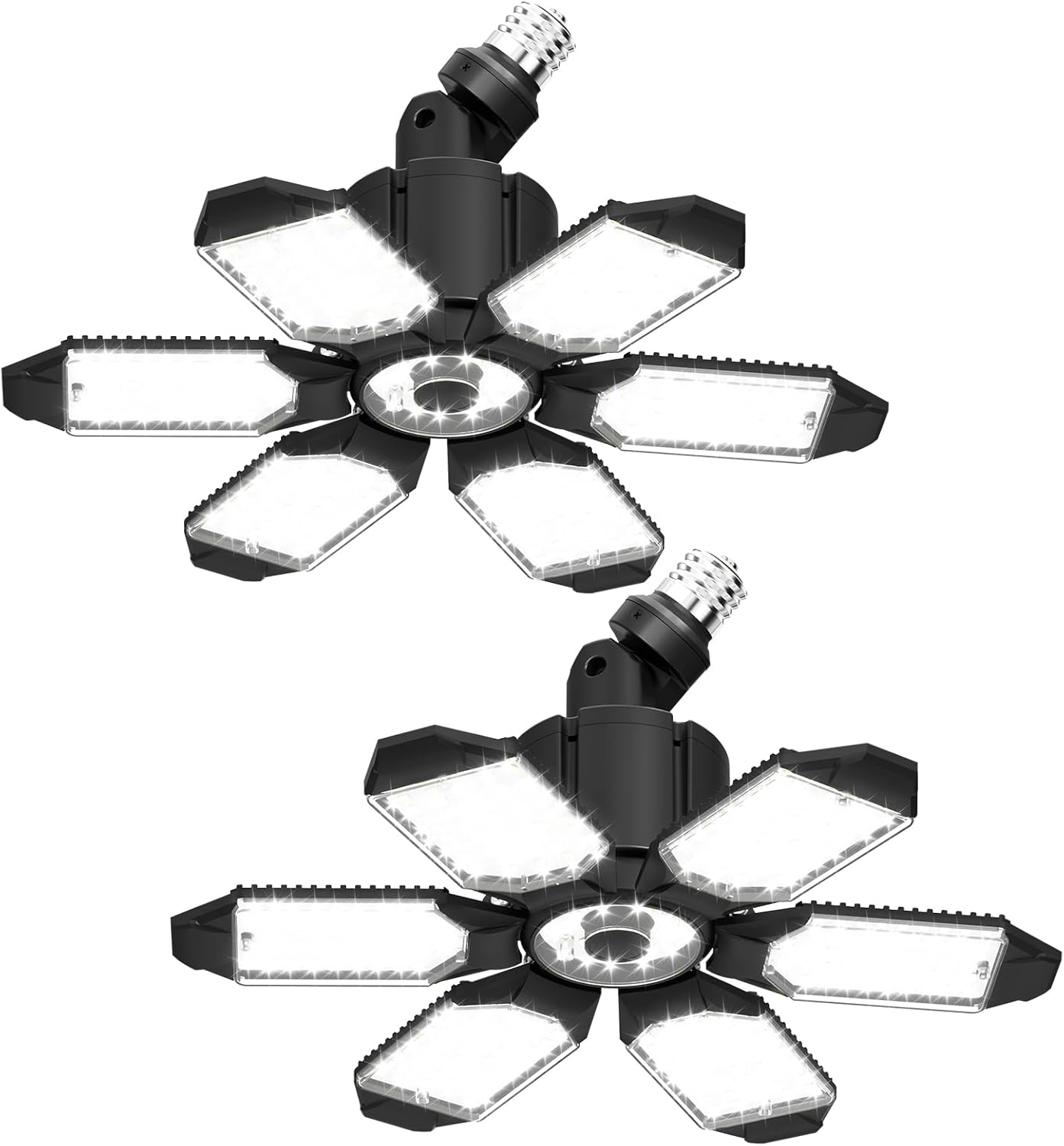 Super Bright LED Garage Light 2 Pack with Adjustable Panels