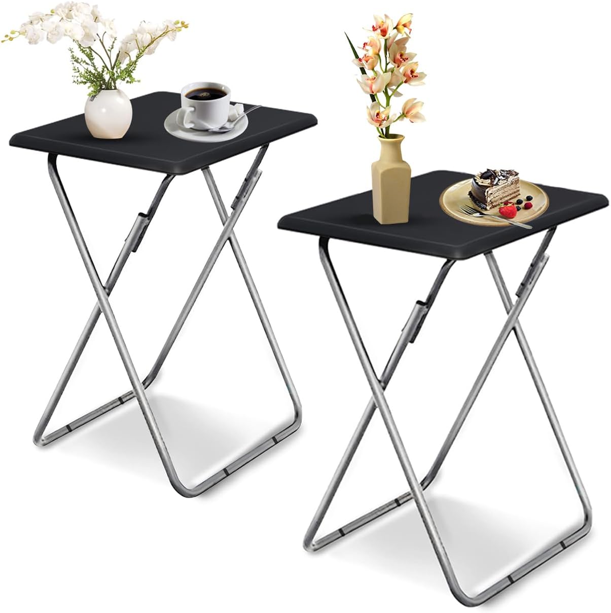 Folding TV Tray Table for Living Room - Sturdy & Multifunctional